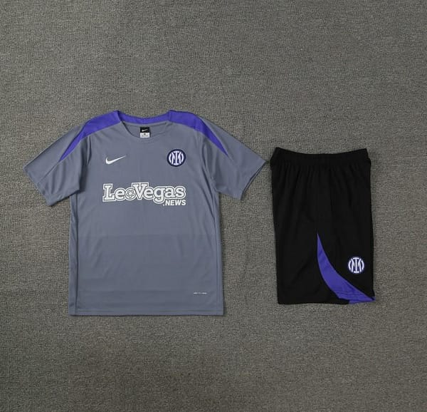 24/25 Inter Milan Grey Short Sleeve Jeresy+Shorts - Image 8