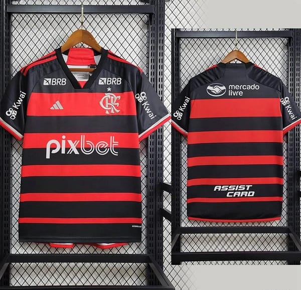 24/25 Flamengo Home Jersey With All Sponsored