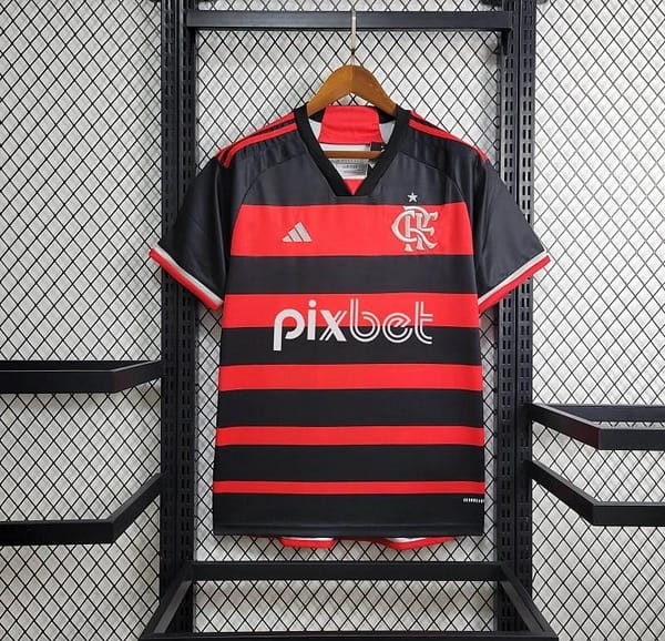 24/25 Flamengo Home Jersey With All Sponsored - Image 3