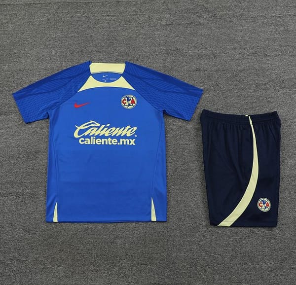 24/25 Club America Blue/Yellow Short Sleeve Jeresy+Shorts - Image 11