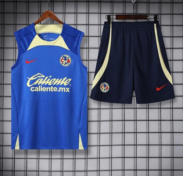 24/25 Club America Blue/Yellow Vest Jeresy+Shorts