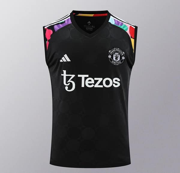 24/25 Manchester United Black Vest Jeresy+Shorts - Image 16