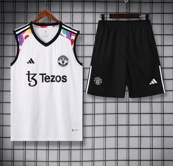 24/25 Manchester United White Vest Jeresy+Shorts