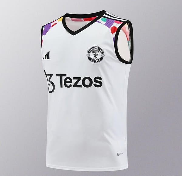 24/25 Manchester United White Vest Jeresy+Shorts - Image 16