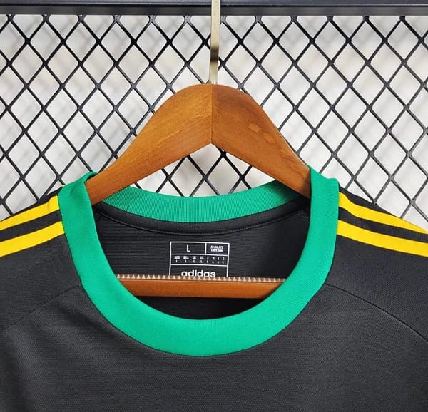 2024 Jamaica Adicolor Classics 3 Stripes Black T-Shirt - Image 7