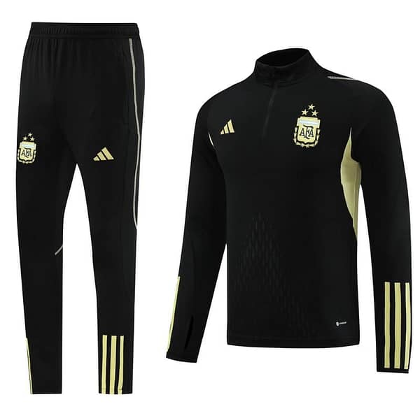 2023 Argentina Black Full Zipper Jacket+Pants