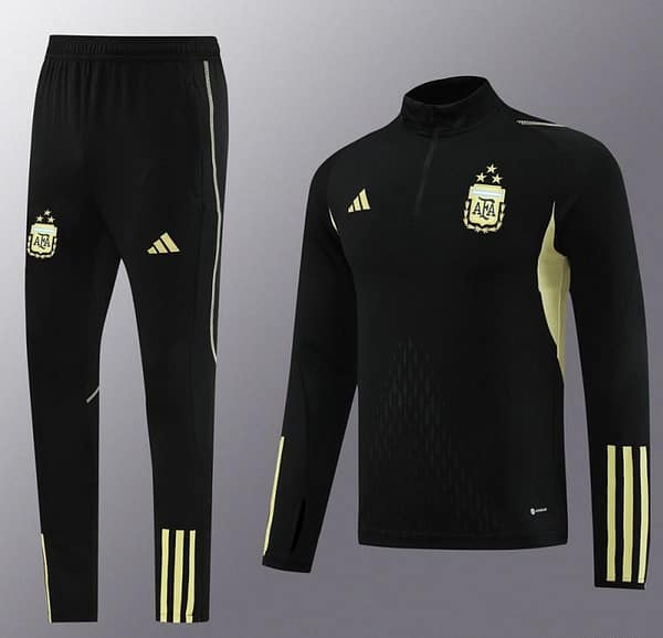 2023 Argentina Black Full Zipper Jacket+Pants - Image 18