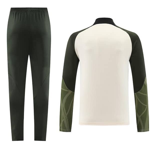 23/24 Barcelona Beige Green Half Zipper Jacket+Pants - Image 3