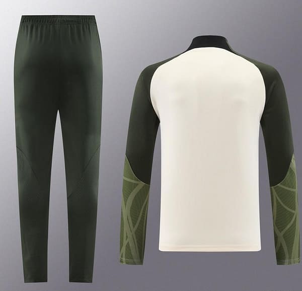 23/24 Barcelona Beige Green Half Zipper Jacket+Pants - Image 21