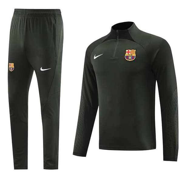 23/24 Barcelona Dark Green Half Zipper Jacket+Pants