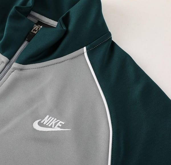 2023 NIKE Grey/Dark Green Hoodie Full Zipper Jacket +Pants - Image 8
