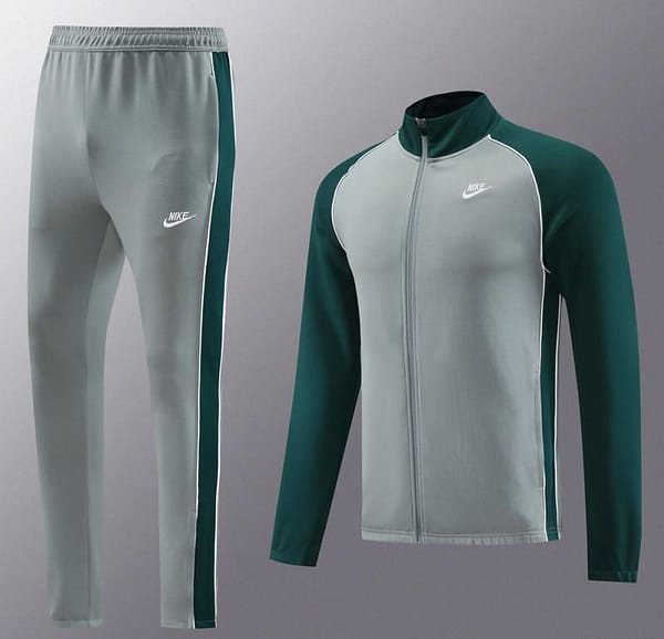 2023 NIKE Grey/Dark Green Hoodie Full Zipper Jacket +Pants - Image 19