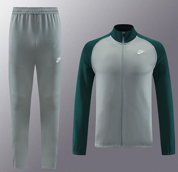 2023 NIKE Grey/Dark Green Hoodie Full Zipper Jacket +Pants - Image 20