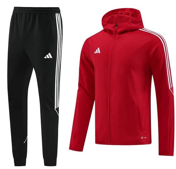 2023 Adidas Red Hoodie Full Zipper Jacket +Pants
