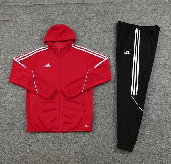 2023 Adidas Red Hoodie Full Zipper Jacket +Pants - Image 12