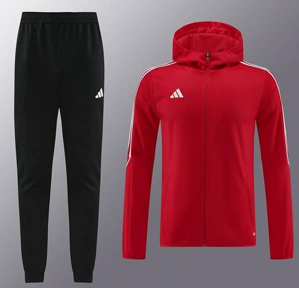 2023 Adidas Red Hoodie Full Zipper Jacket +Pants - Image 22