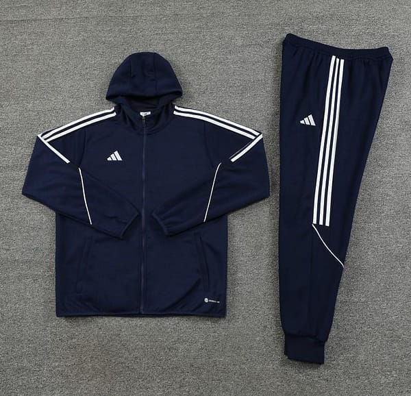 2023 Adidas Navy Hoodie Full Zipper Jacket +Pants - Image 2