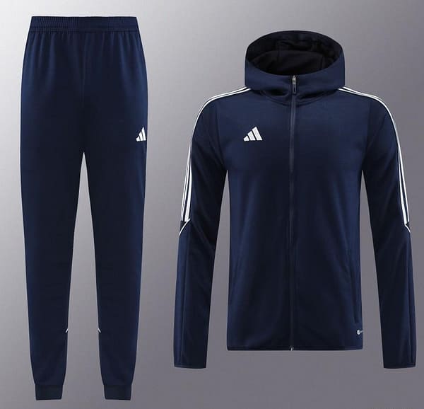 2023 Adidas Navy Hoodie Full Zipper Jacket +Pants - Image 6