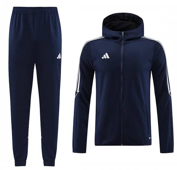 2023 Adidas Navy Hoodie Full Zipper Jacket +Pants - Image 7