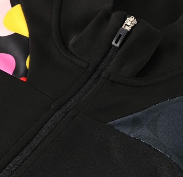 2023 Adidas Black Full Zipper Jacket With Colorful Sleeve+Pants - Image 8