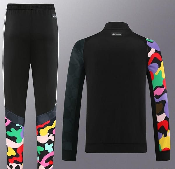 2023 Adidas Black Full Zipper Jacket With Colorful Sleeve+Pants - Image 21