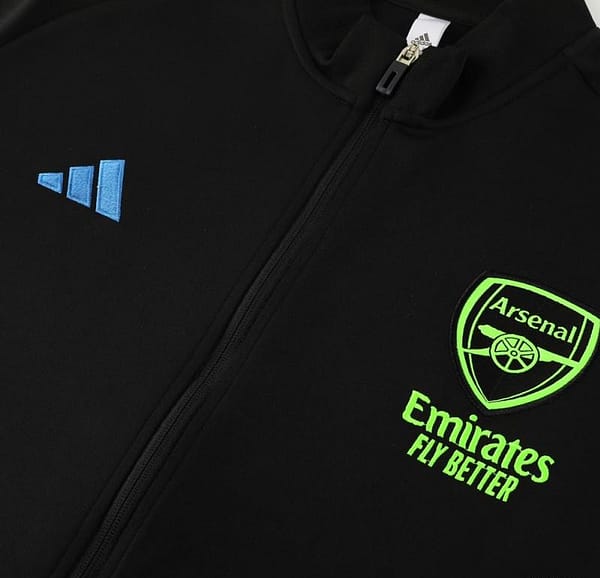 23/24 Arsenal Green/Black Full Zipper Jacket+Pants - Image 6