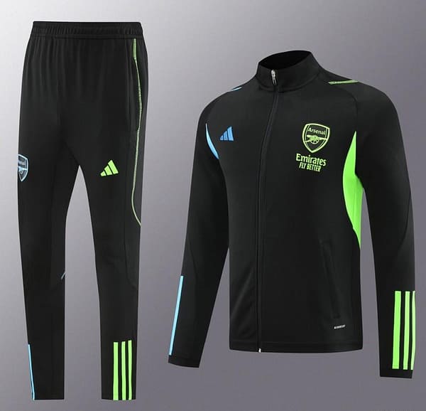 23/24 Arsenal Green/Black Full Zipper Jacket+Pants - Image 17