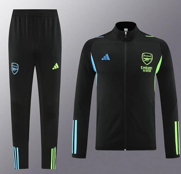 23/24 Arsenal Green/Black Full Zipper Jacket+Pants - Image 18