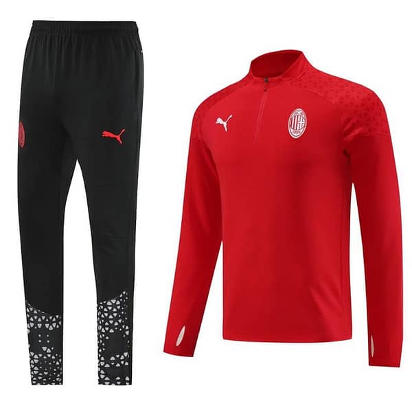 23/24 AC Milan Red Half Zipper Jacket+Pants