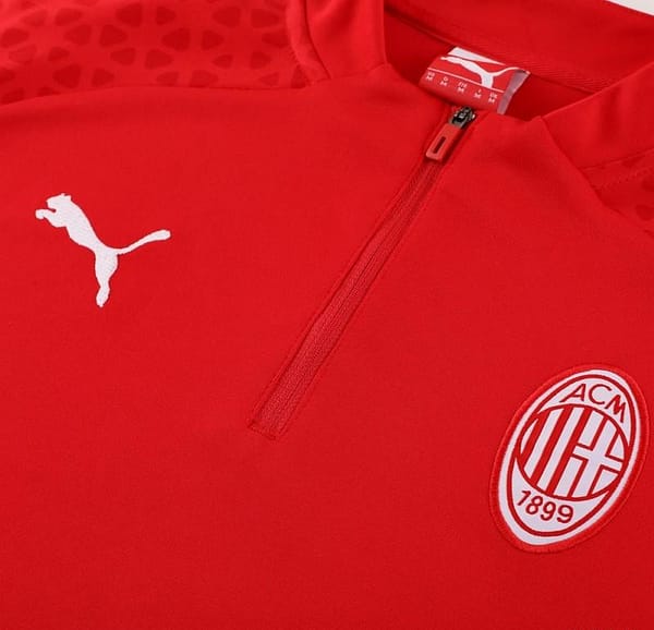 23/24 AC Milan Red Half Zipper Jacket+Pants - Image 9