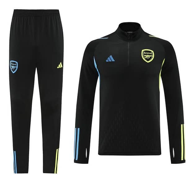 23/24 Arsenal Black Half Zipper Jacket+Pants - Image 8