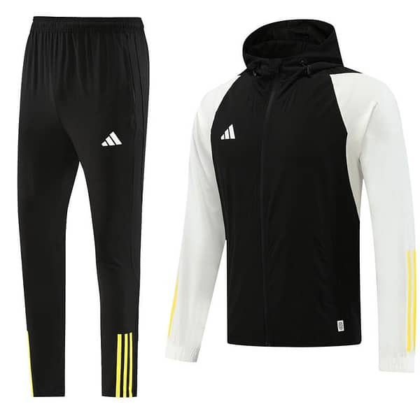 23/24 Adidas Black/White Full Zipper Jacket+Pants