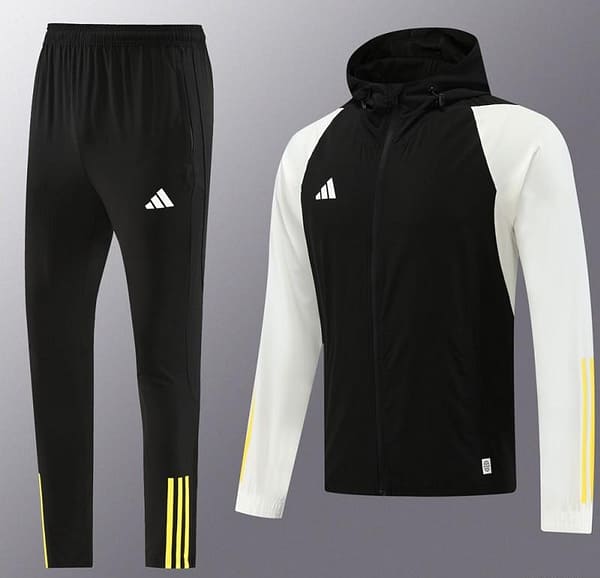 23/24 Adidas Black/White Full Zipper Jacket+Pants - Image 20