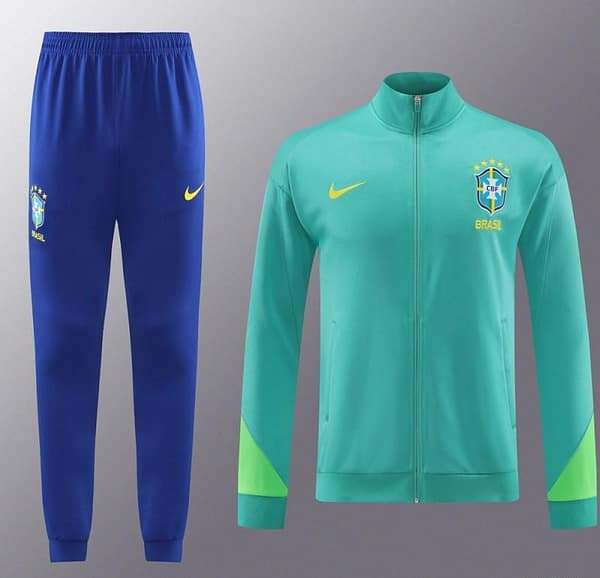 23/24 Brazil Green Full Zipper Jacket+Pants - Image 12
