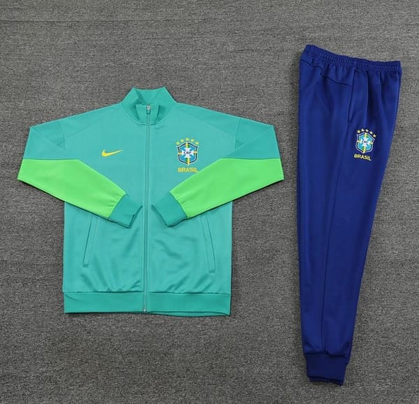 23/24 Brazil Green Full Zipper Jacket+Pants - Image 22
