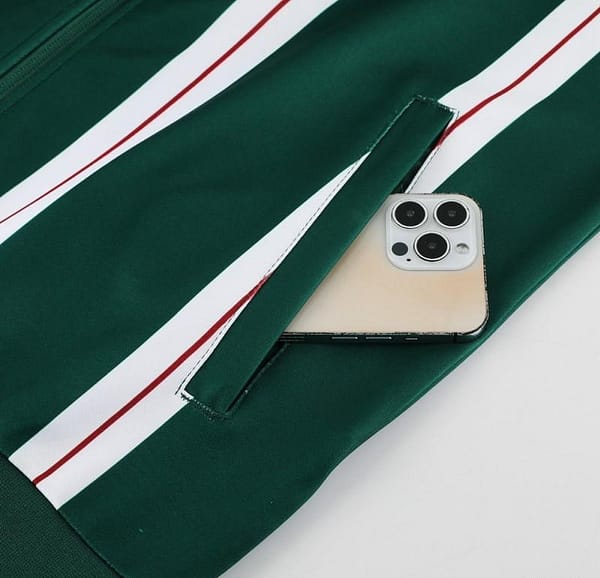 23/24 Manchester United Green White Stripe Full Zipper Jacket+Pants - Image 19