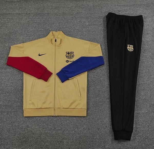 23/24 Barcelona khaki Full Zipper Jacket+Pants - Image 9