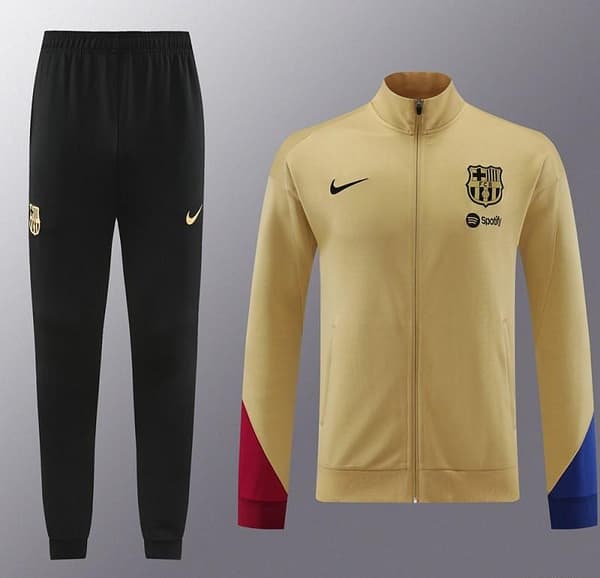 23/24 Barcelona khaki Full Zipper Jacket+Pants - Image 19