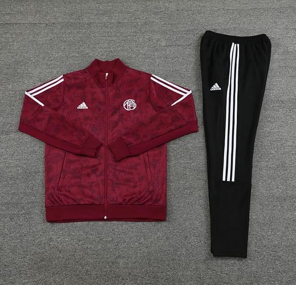 23/24 Bayern Munich Wine Full Zipper Jacket+Pants - Image 4