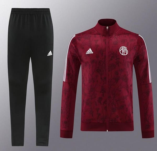 23/24 Bayern Munich Wine Full Zipper Jacket+Pants - Image 14