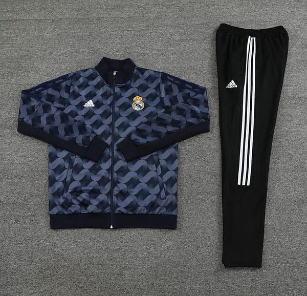 23/24 Real Madrid Black Full Zipper Jacket+Pants - Image 4