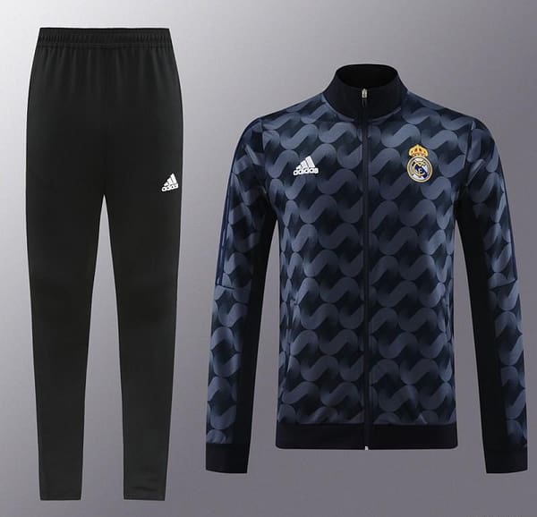 23/24 Real Madrid Black Full Zipper Jacket+Pants - Image 14