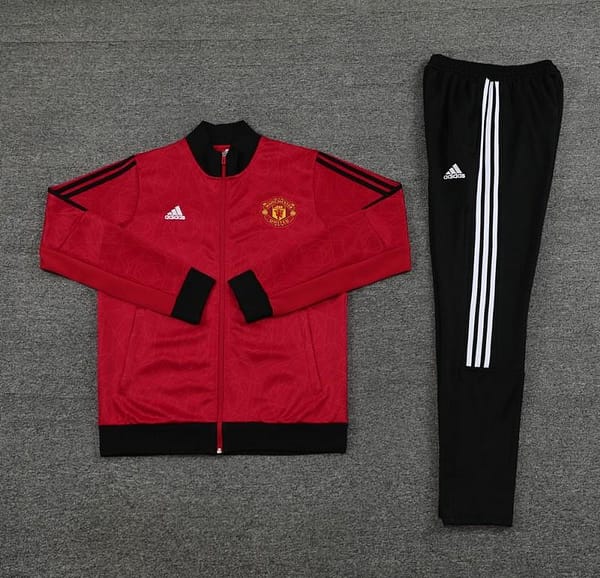 23/24 Manchester United Red Full Zipper Jacket+Pants - Image 4