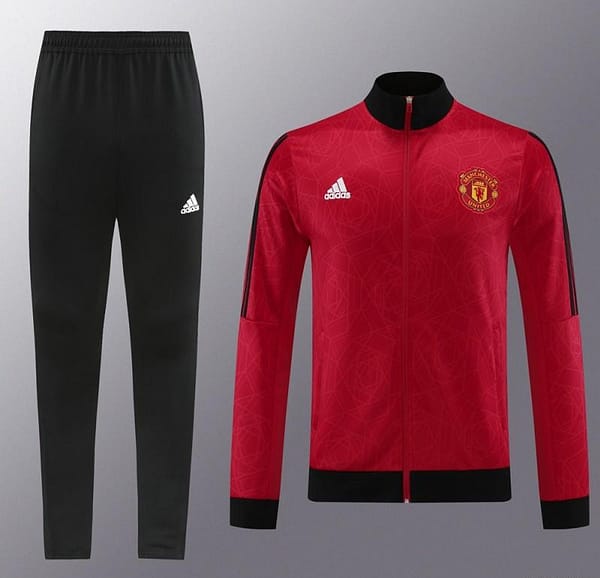 23/24 Manchester United Red Full Zipper Jacket+Pants - Image 14
