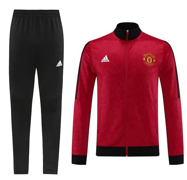 23/24 Manchester United Red Full Zipper Jacket+Pants - Image 15
