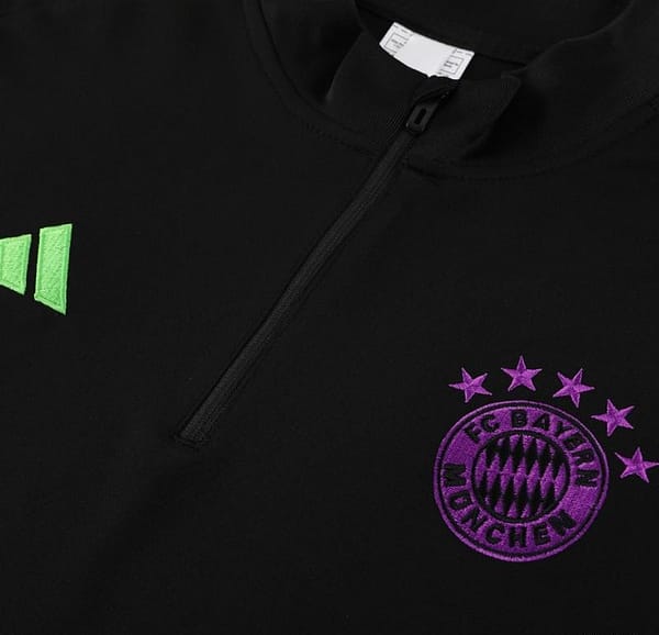 23/24 Bayern Munich Black Half Zipper Jacket+Pants - Image 3