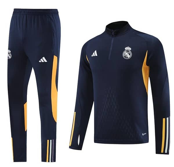 23/24 Real Madrid Navy Half Zipper Jacket+Pants