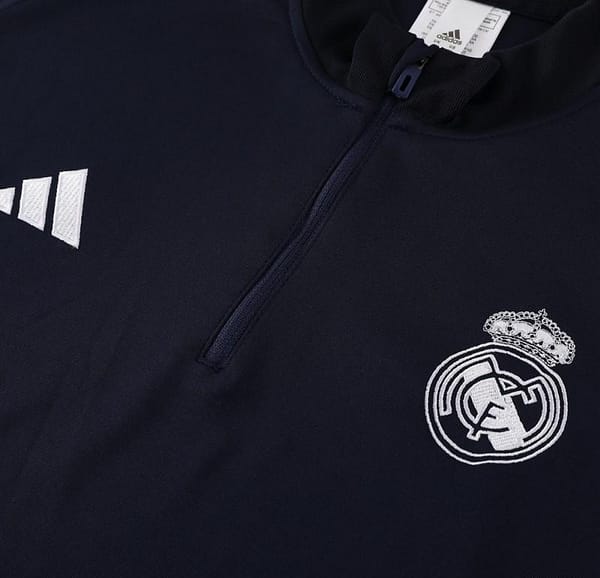 23/24 Real Madrid Navy Half Zipper Jacket+Pants - Image 3