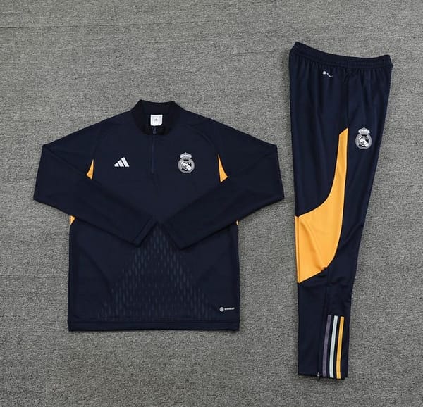 23/24 Real Madrid Navy Half Zipper Jacket+Pants - Image 5