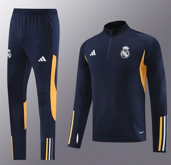 23/24 Real Madrid Navy Half Zipper Jacket+Pants - Image 14